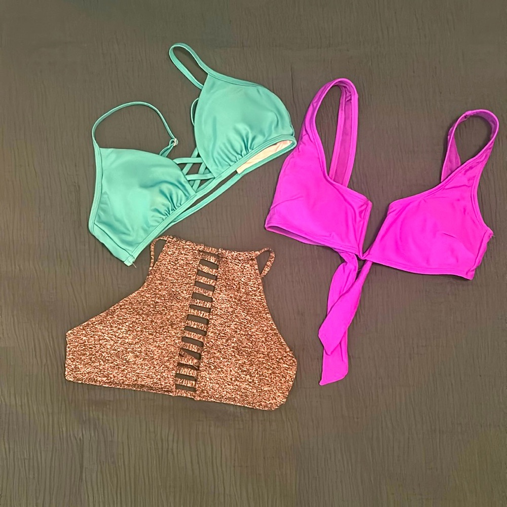 3 small swimsuit tops